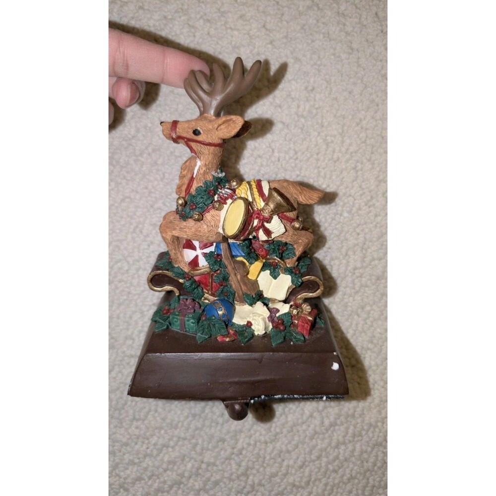 UNIQUE Solid Cast Iron CHRISTMAS STOCKING Holder Hanger